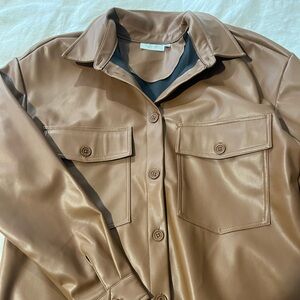 Brown/ tan leather shirt / jacket